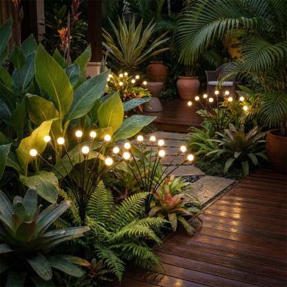 Solar-powered Firefly Swinging Garden Light