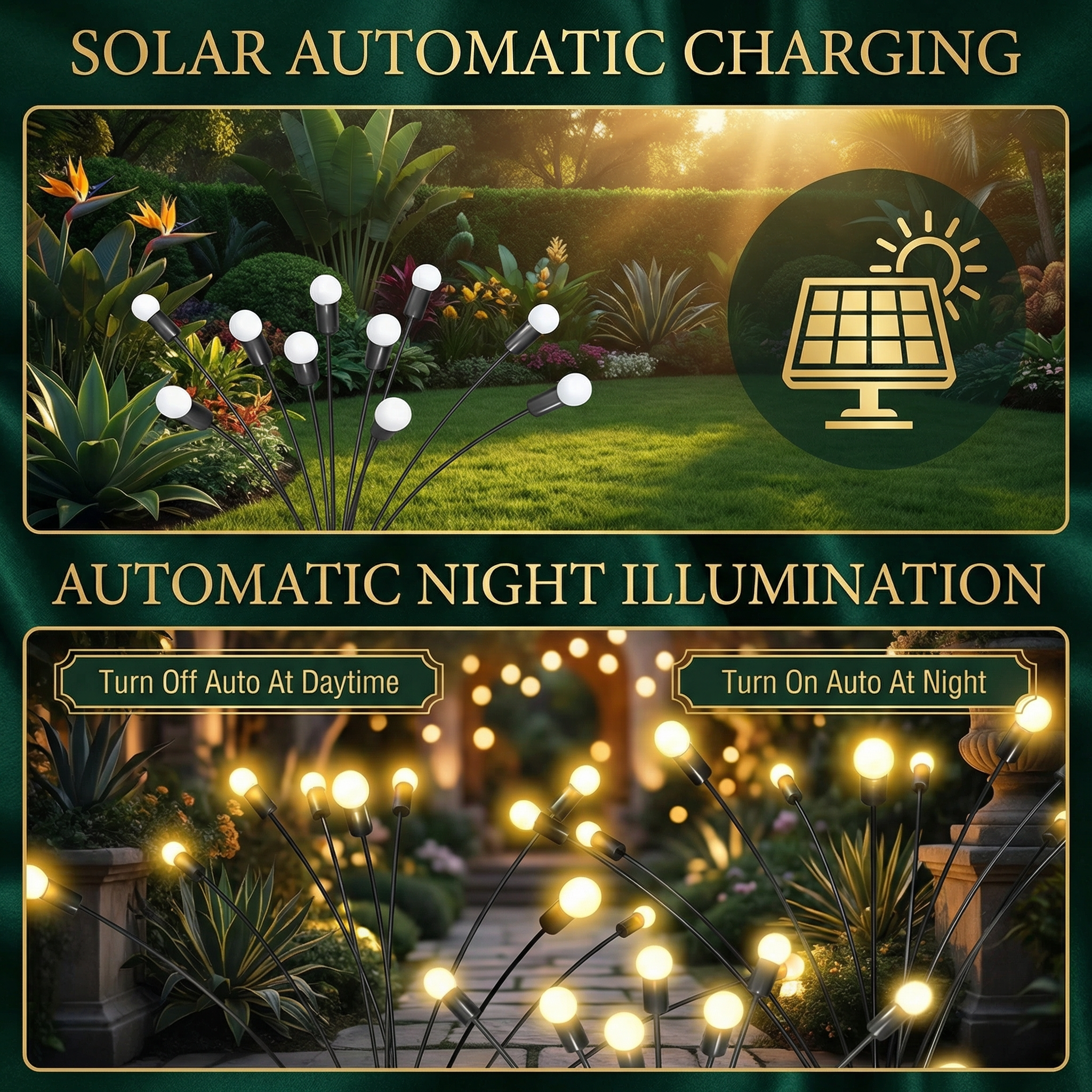 Solar-powered Firefly Swinging Garden Light