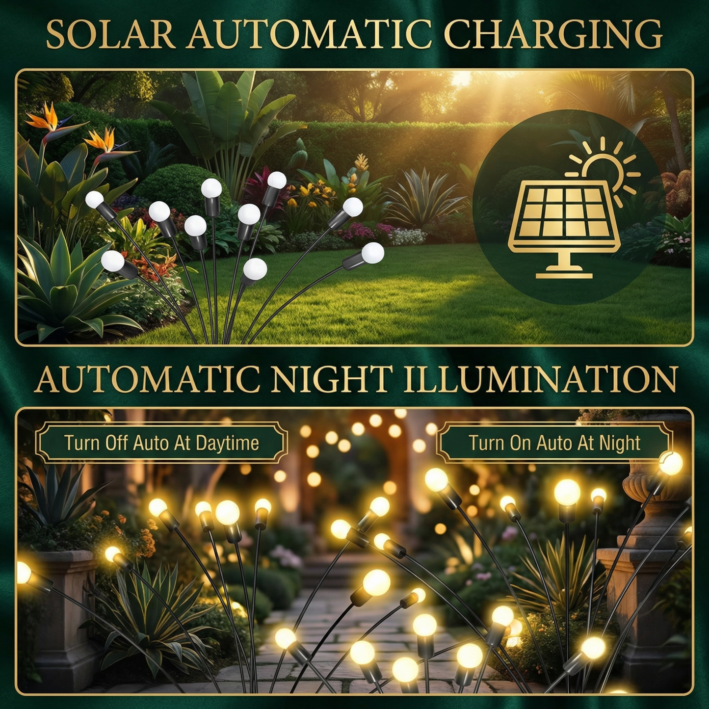Solar-powered Firefly Swinging Garden Light