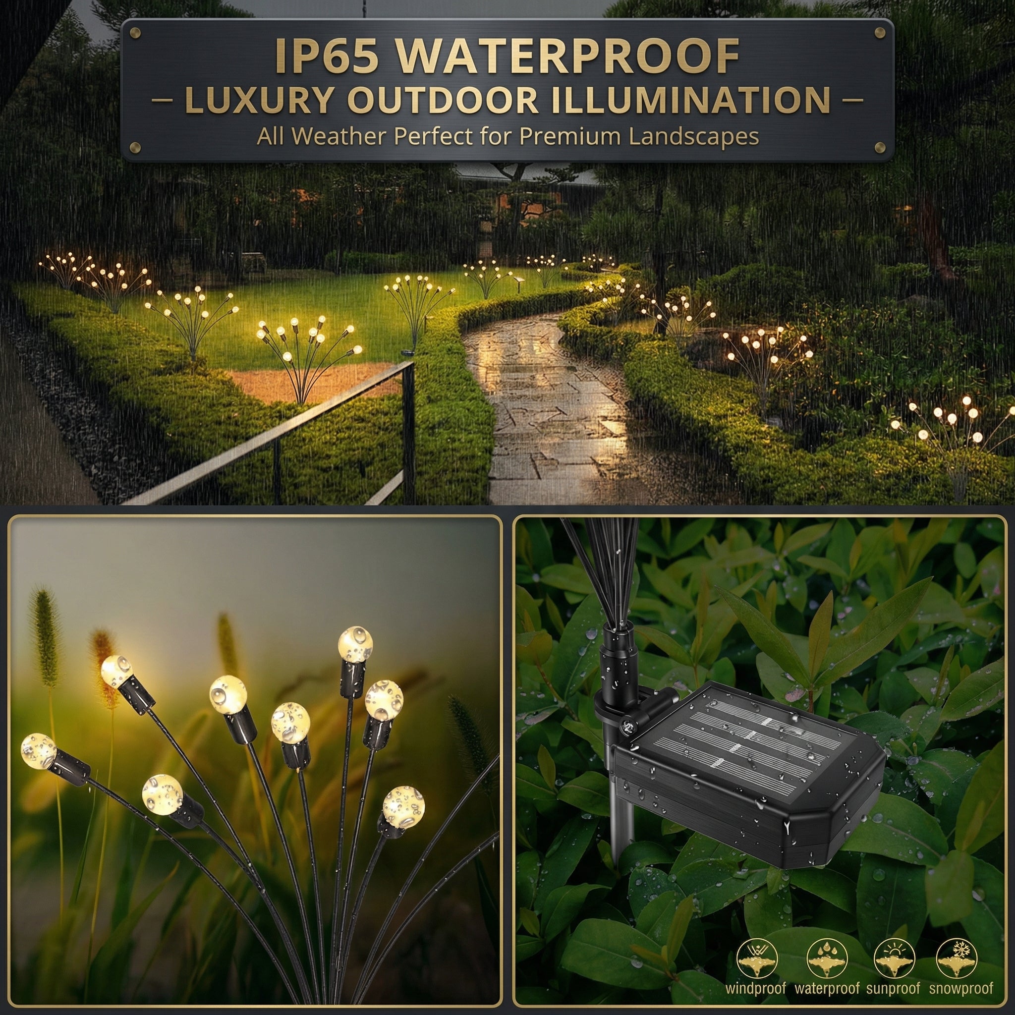 Solar-powered Firefly Swinging Garden Light