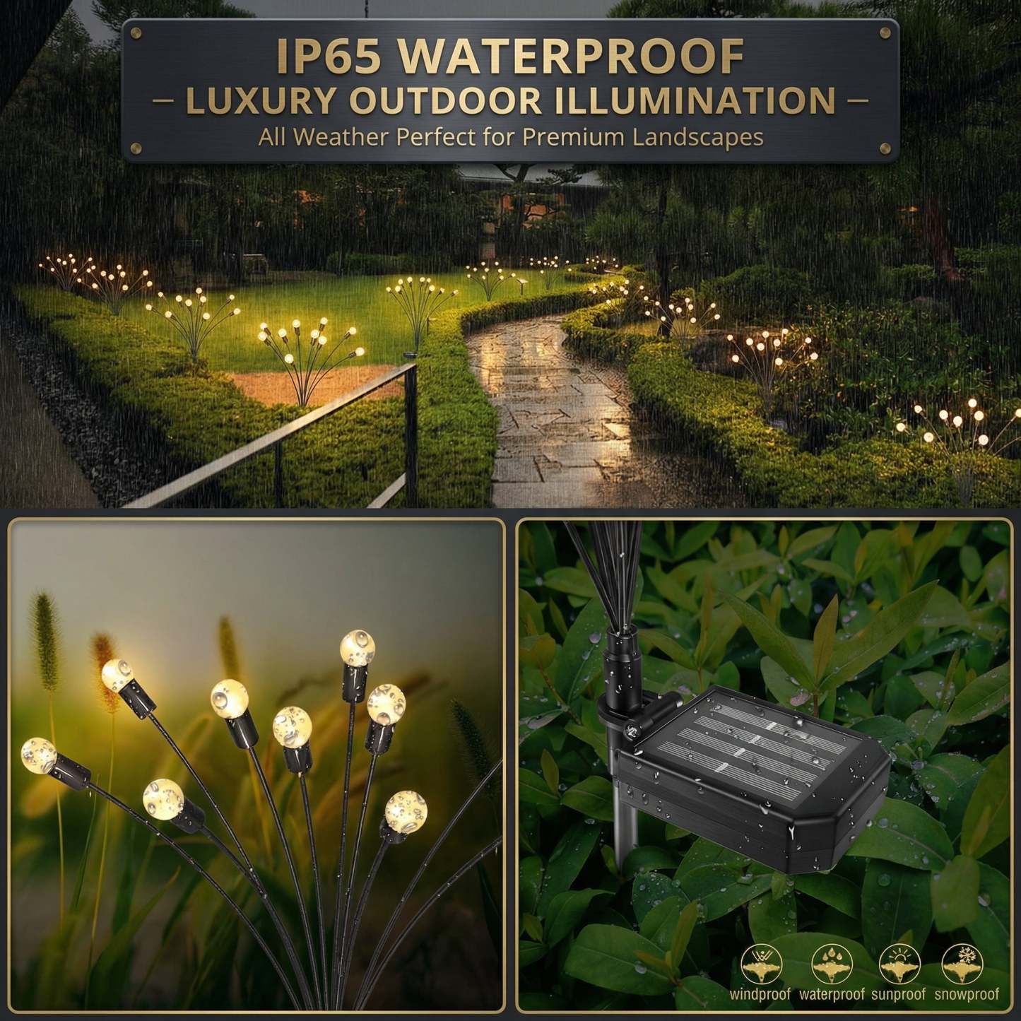 Solar-powered Firefly Swinging Garden Light