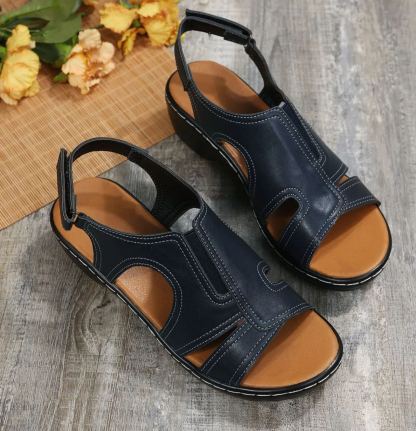 2025 Summer Women Wedge Sandals, Premium Leather Orthopedic Sandals