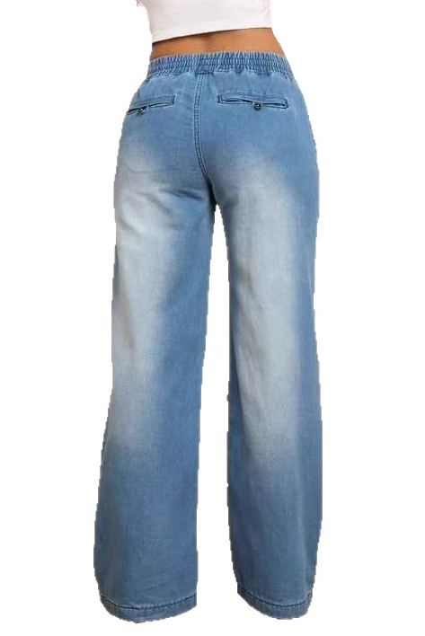 New Women's Casual Slim Straight Jeans High Elasticity Cotton Polyester Denim Jeans