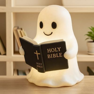 🔥👻📖Cute Ghost Reading Lantern - BOO!(✨Same as in the video)