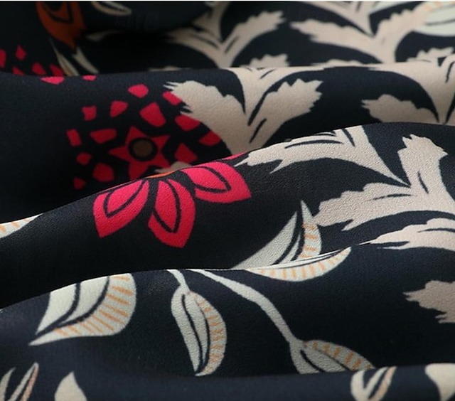  Women's Bohemian Maxi Dress V-Neck Long Sleeve Floral Belted Front Slit Navy Blue Pink Light Background Spring Summer Beach Party Casual Feminine Full Sizes