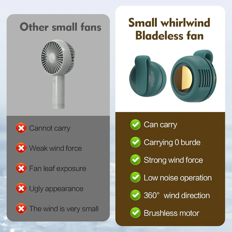 Small Whirlwind Clip Waist Neck Fan