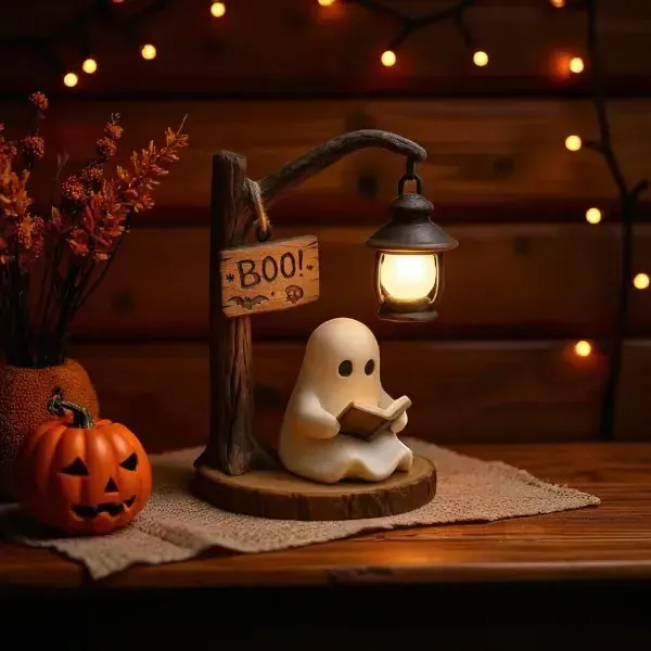 🔥👻📖Cute Ghost Reading Lantern - BOO!(✨Same as in the video)