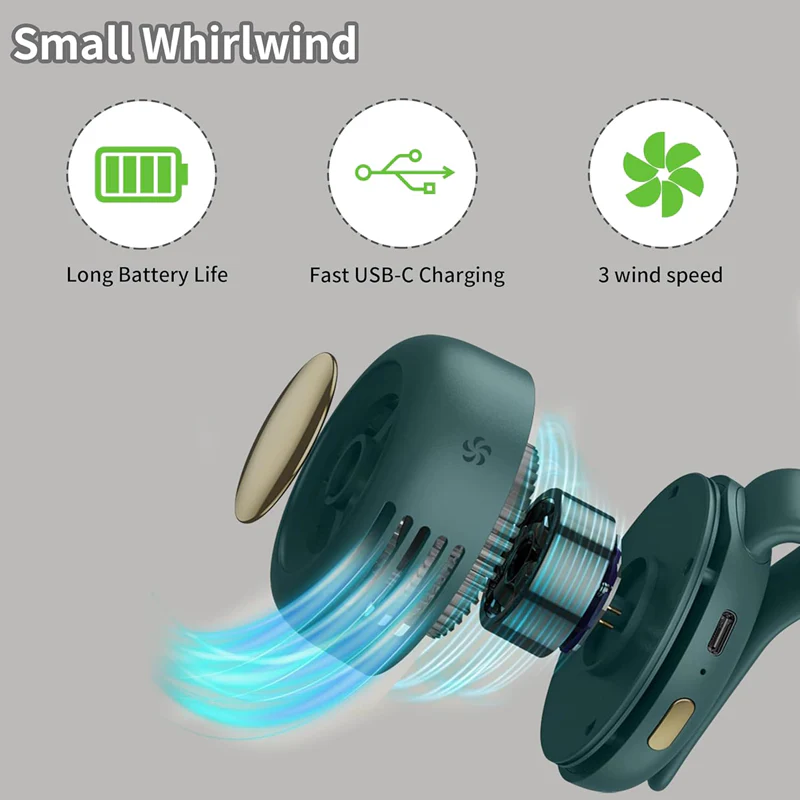 Small Whirlwind Clip Waist Neck Fan