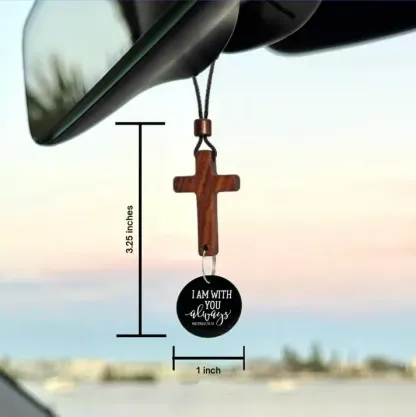 ✝️Bible Verse Car Rearview Hanging Cross Ornament - Tap for a Bible Verse Every Day