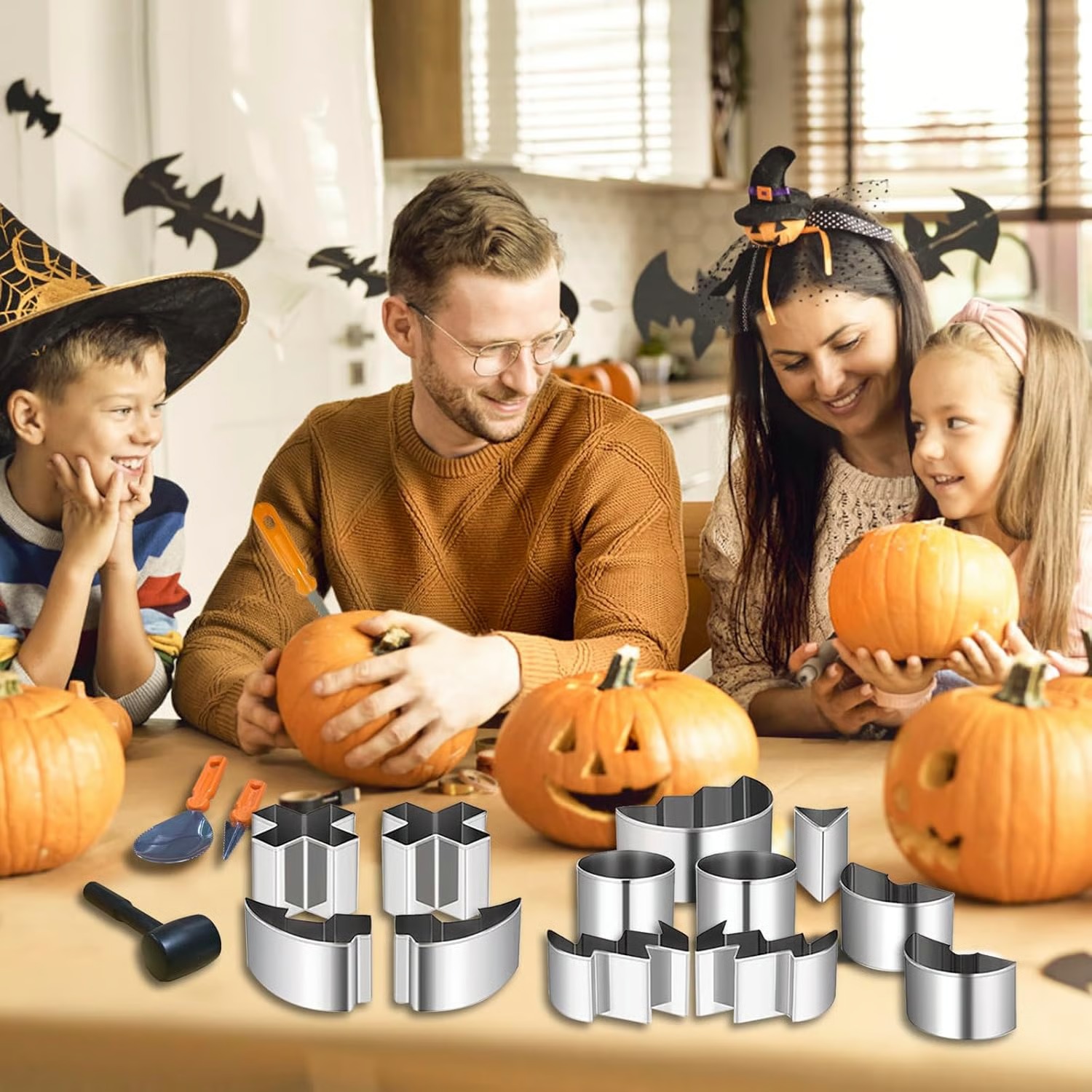 Large Halloween Cookie Cutter Set - 7 Piece - Stainless Steel