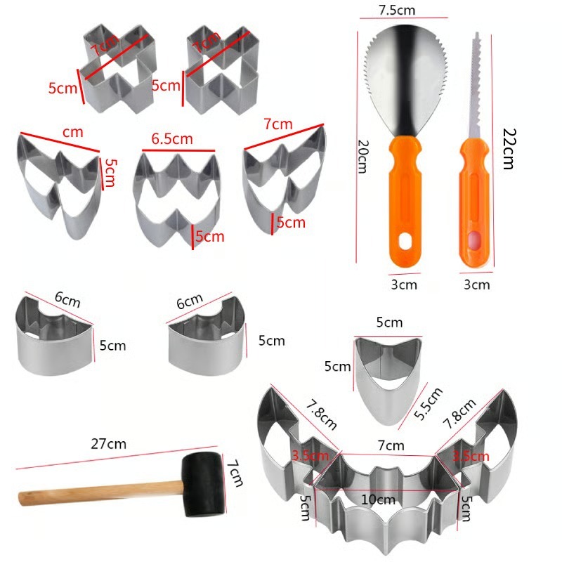 Large Halloween Cookie Cutter Set - 7 Piece - Stainless Steel