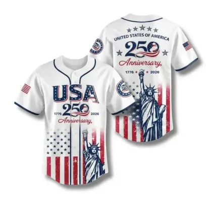 🦅USA 250th Anniversary All-Over Print Patriotic Baseball Jersey
