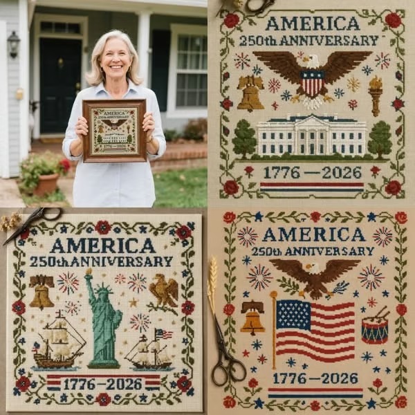 US 250th Anniversary Cross Stitch Kit