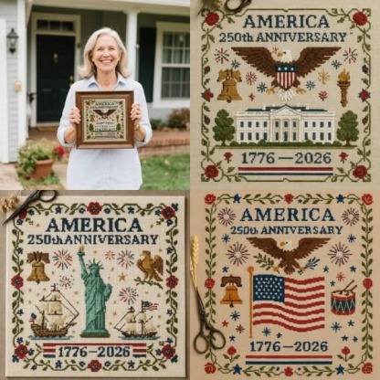 US 250th Anniversary Cross Stitch Kit