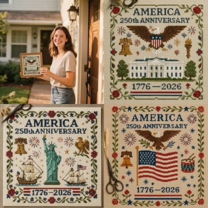 US 250th Anniversary Cross Stitch Kit
