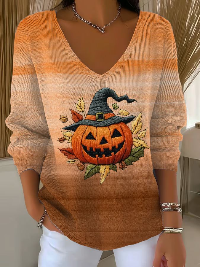 Women's Elegant Retro Print Casual Striped Cotton Long Sleeve Top