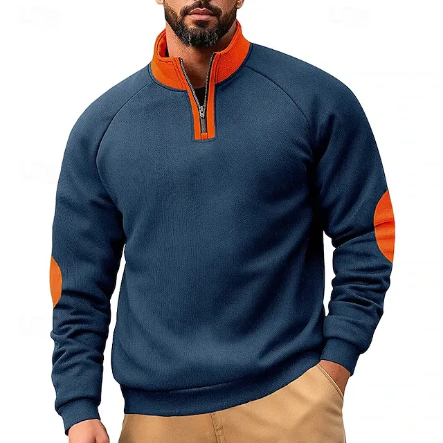 Men's Sweatshirt Pullover Quarter Zip Sweatshirt