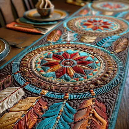 Dreamcatcher Dawn Quilted Table Runner NCU0NTD837