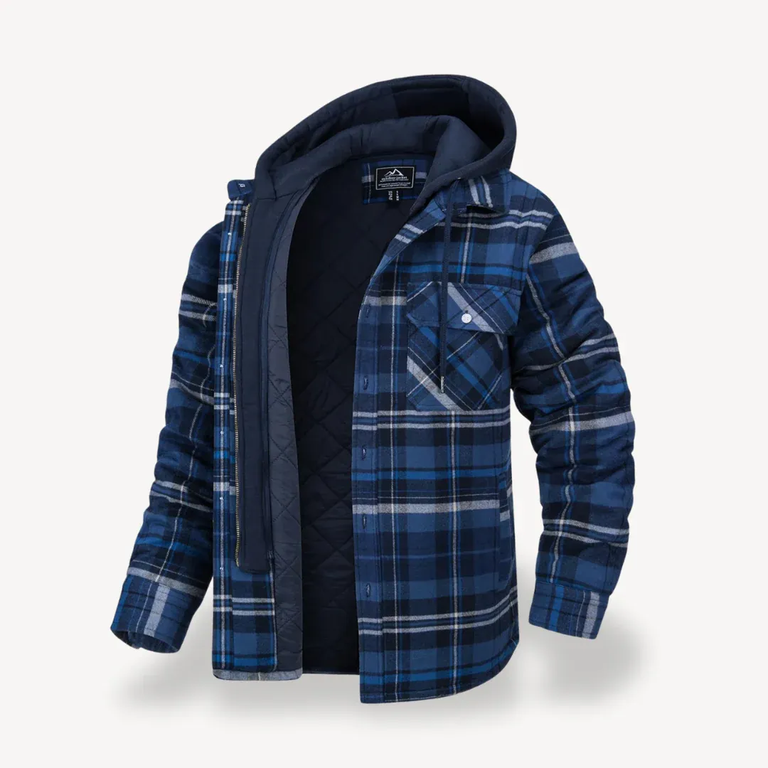Men's Flannel Hooded Padded Jacket | Verlinn