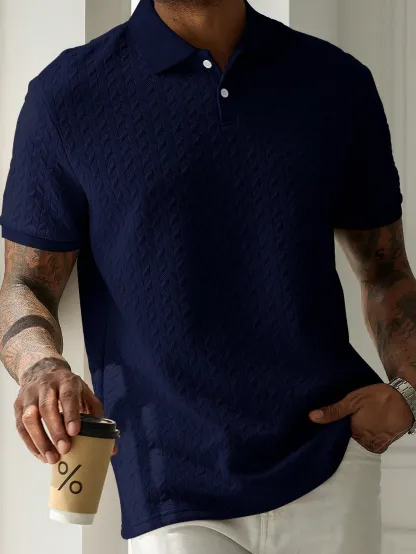 Men's Basic Short Sleeve Polo Shirt
