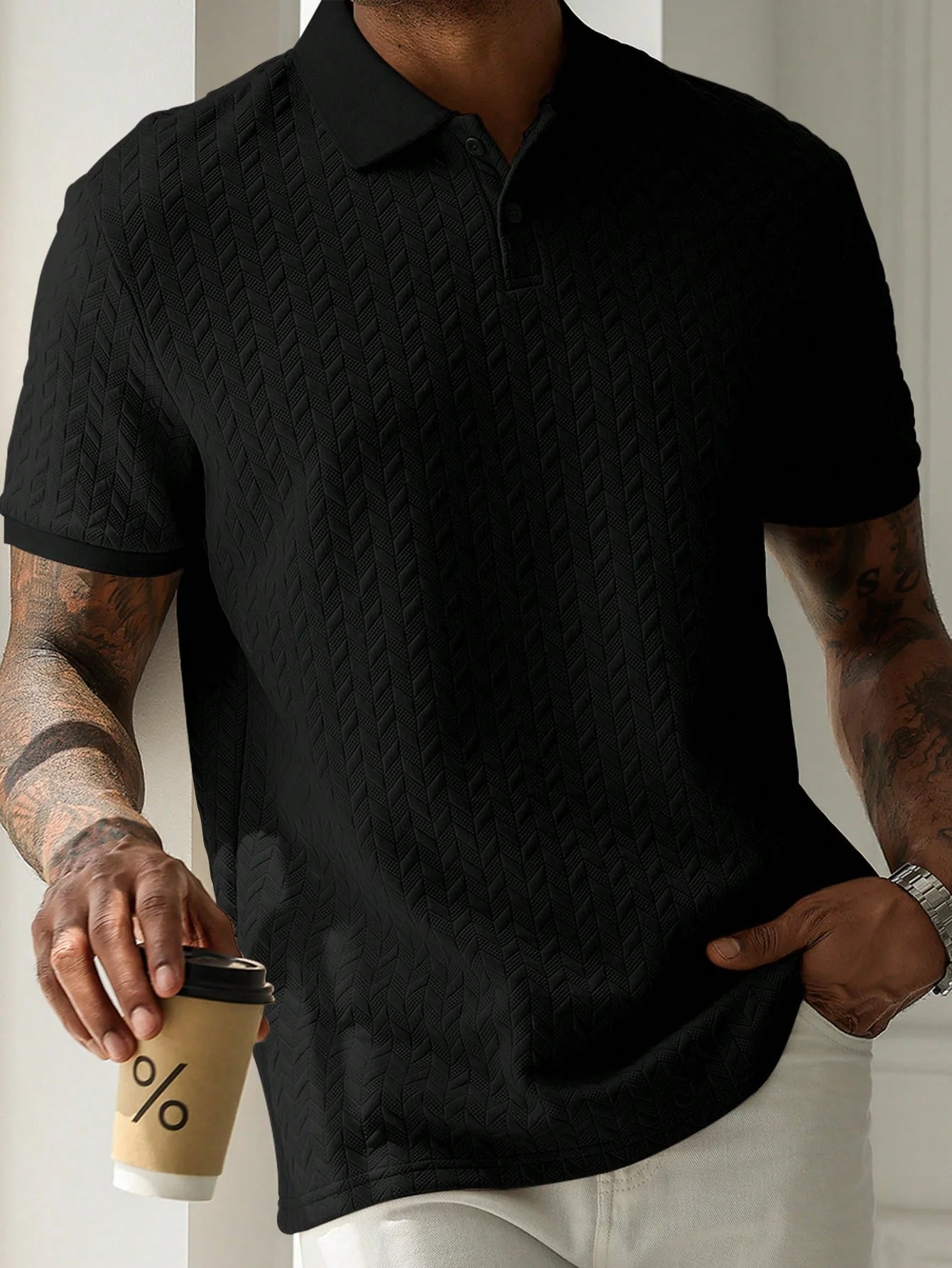 Men's Basic Short Sleeve Polo Shirt