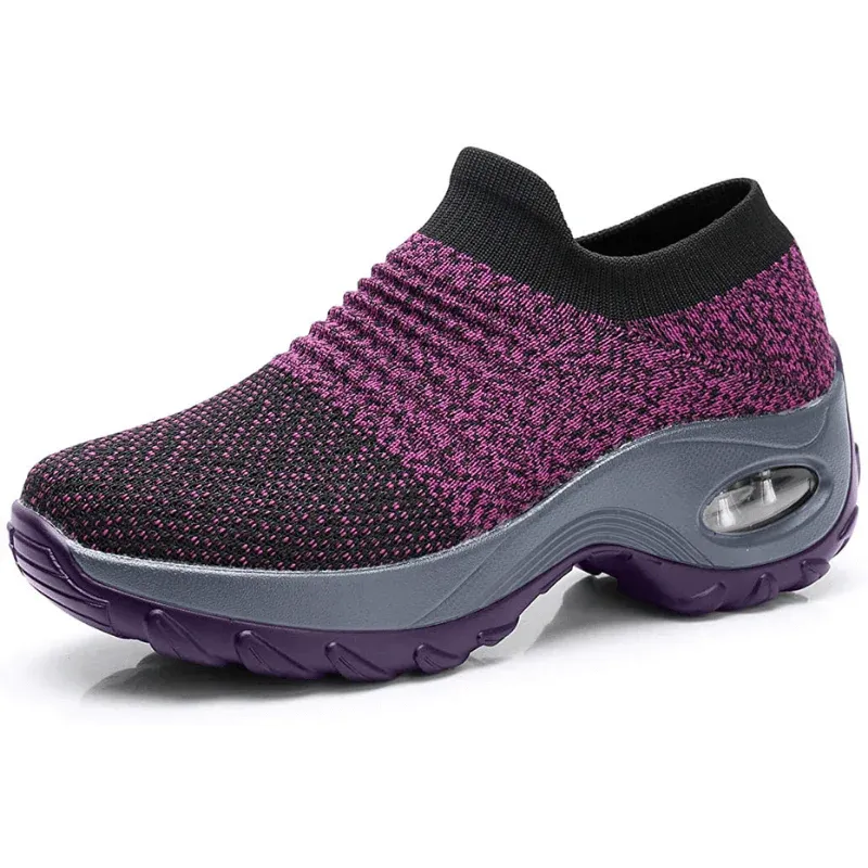 Women's mesh wedge heel orthopedic sneakers