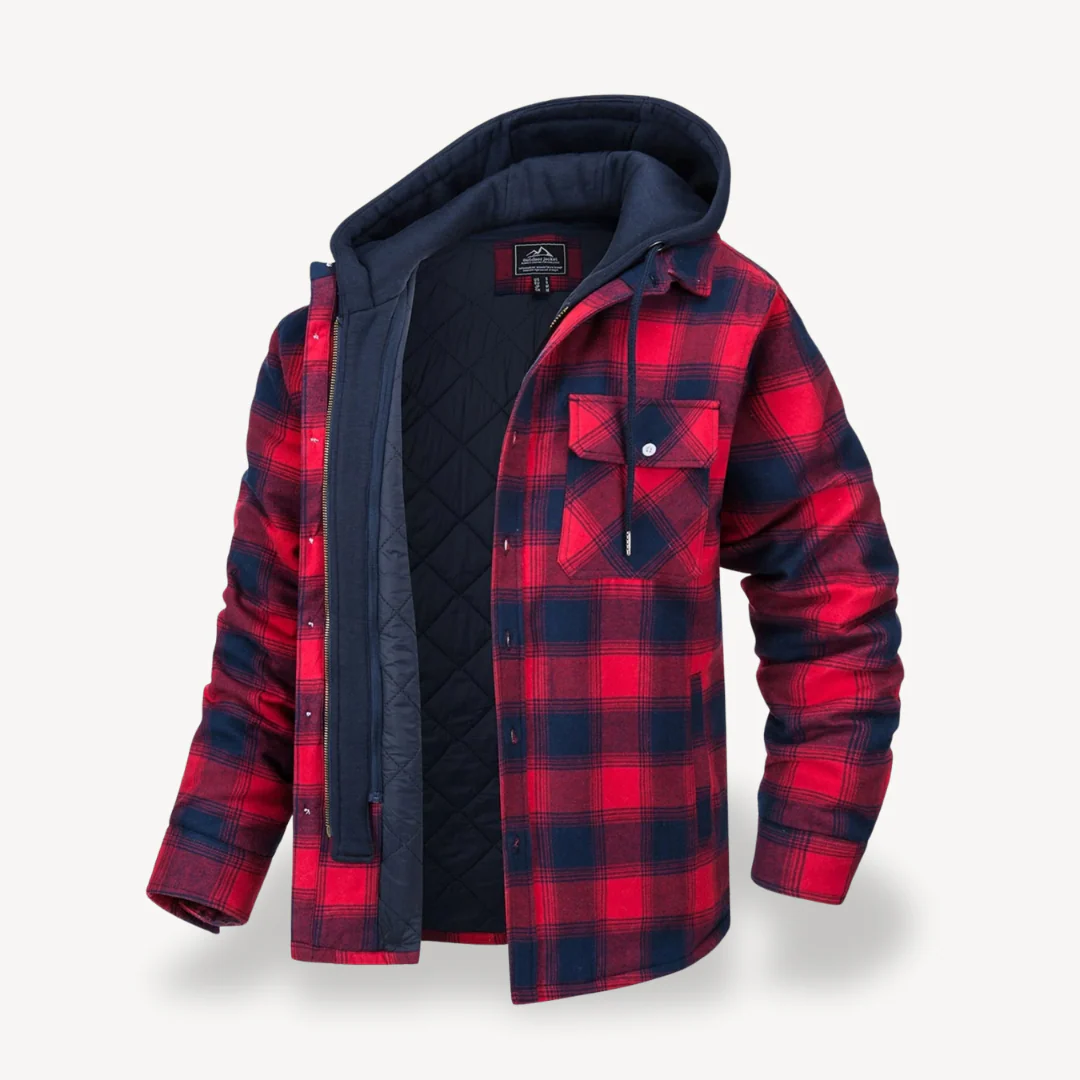 Men's Flannel Hooded Padded Jacket | Verlinn