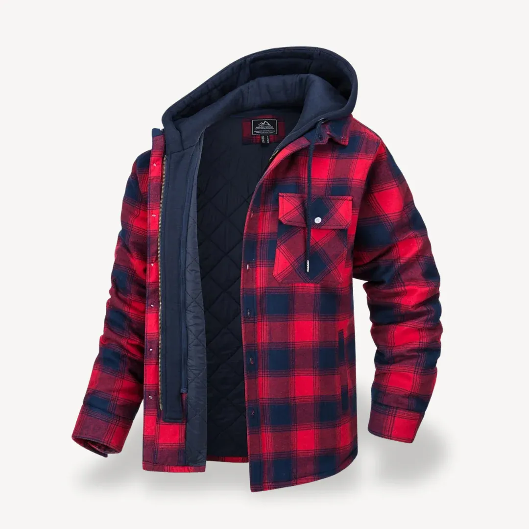 Men's Flannel Hooded Padded Jacket | Verlinn