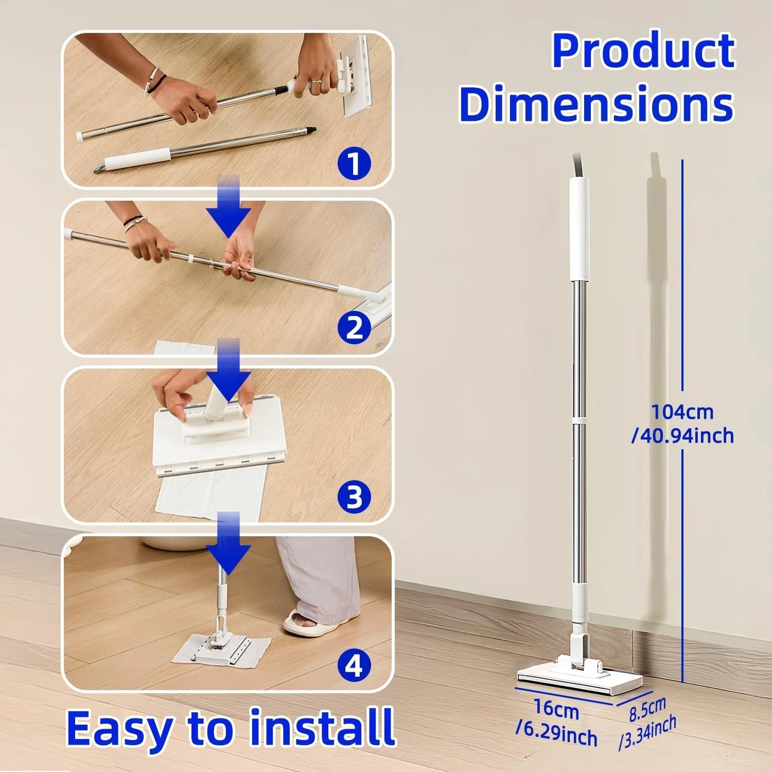 Hands-Free Multi-Purpose Flat Mop