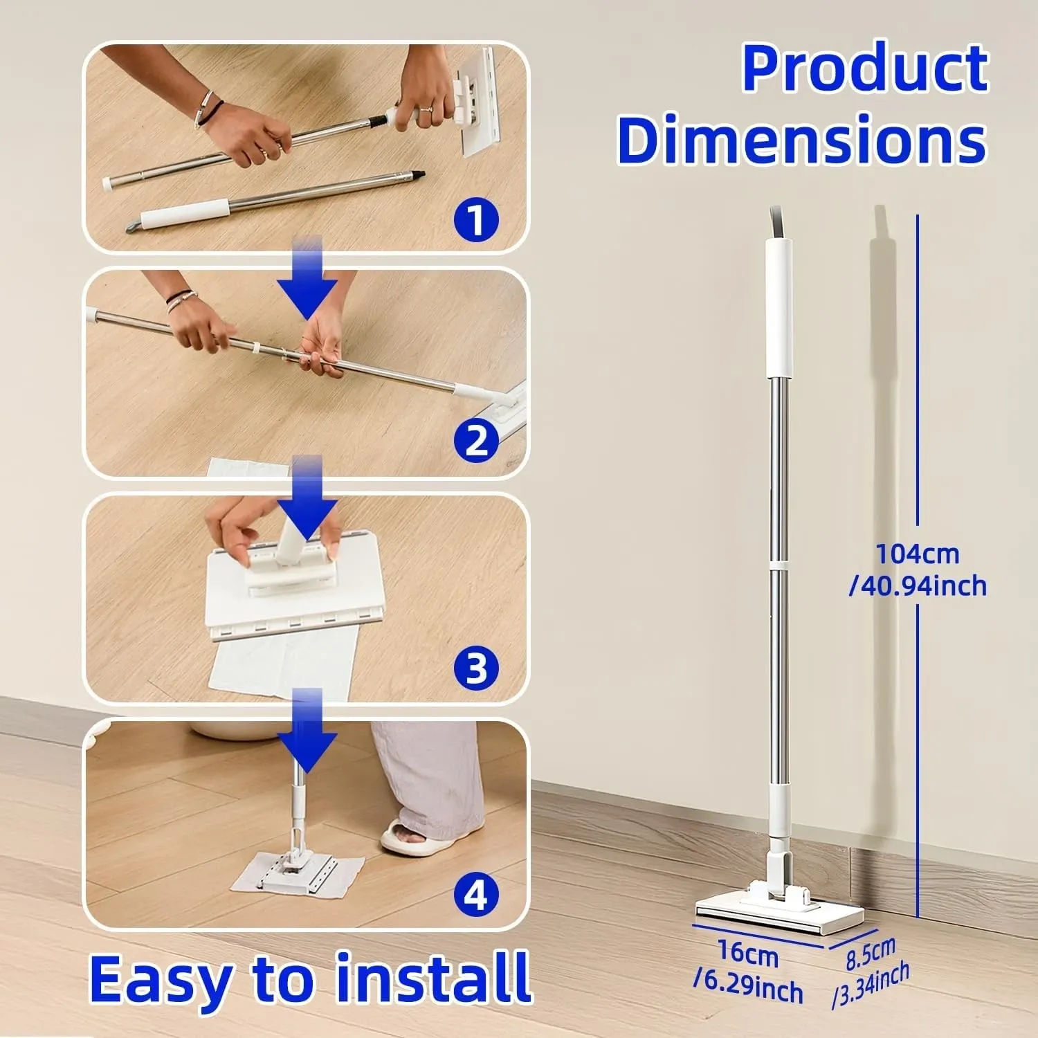 Hands-Free Multi-Purpose Flat Mop