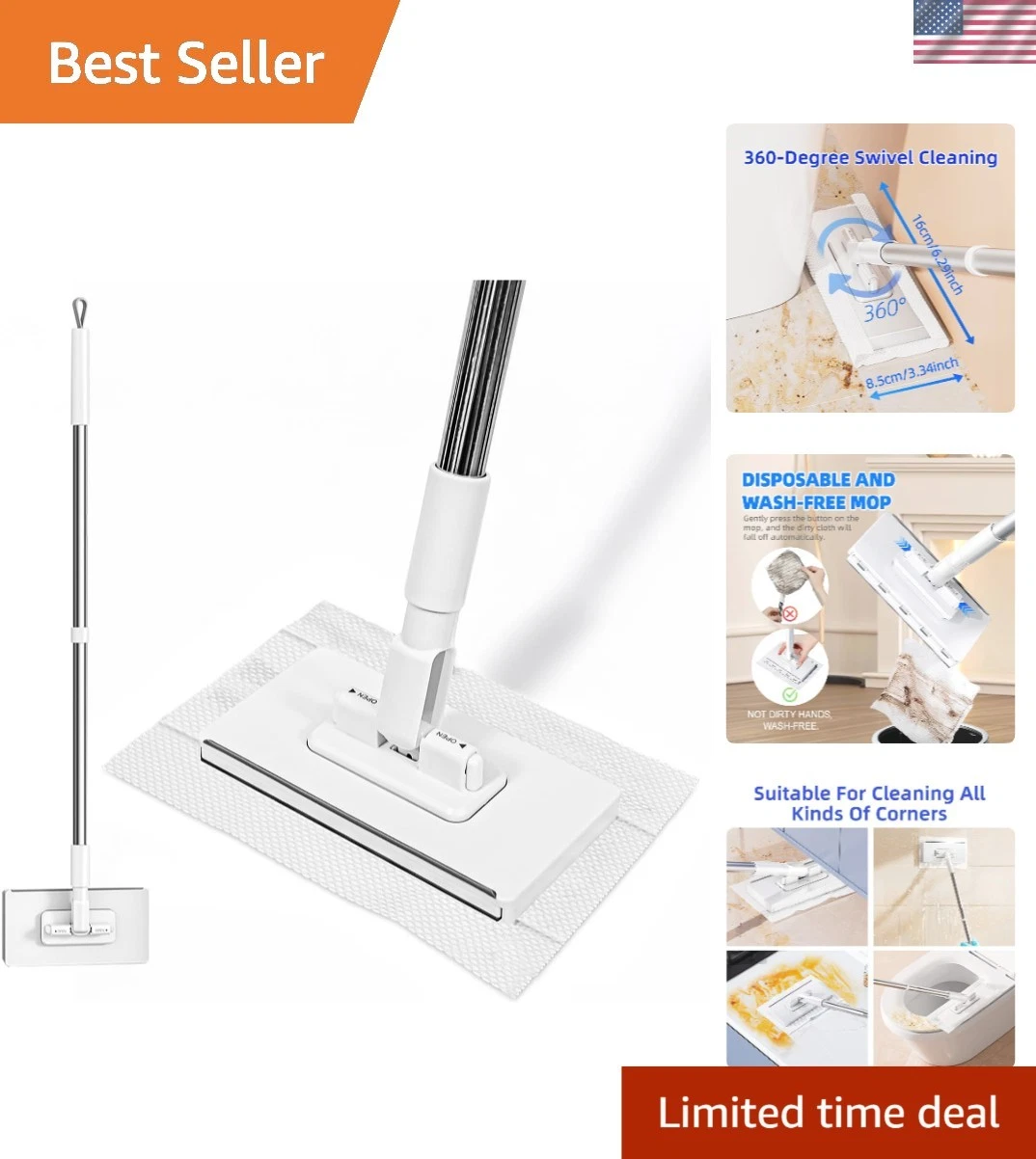 Hands-Free Multi-Purpose Flat Mop