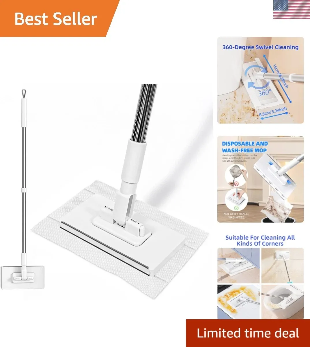Hands-Free Multi-Purpose Flat Mop