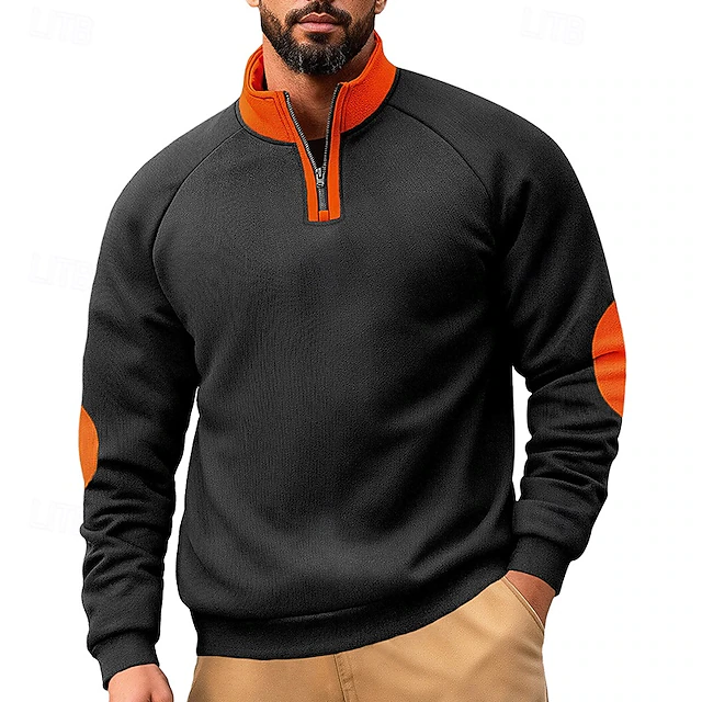 Men's Sweatshirt Pullover Quarter Zip Sweatshirt
