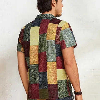 Men's Plaid Waffle Polo Shirts