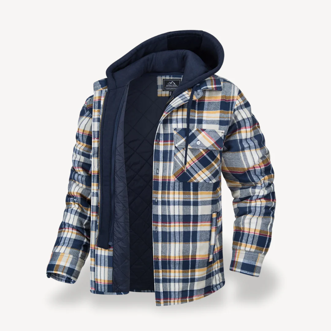 Men's Flannel Hooded Padded Jacket | Verlinn