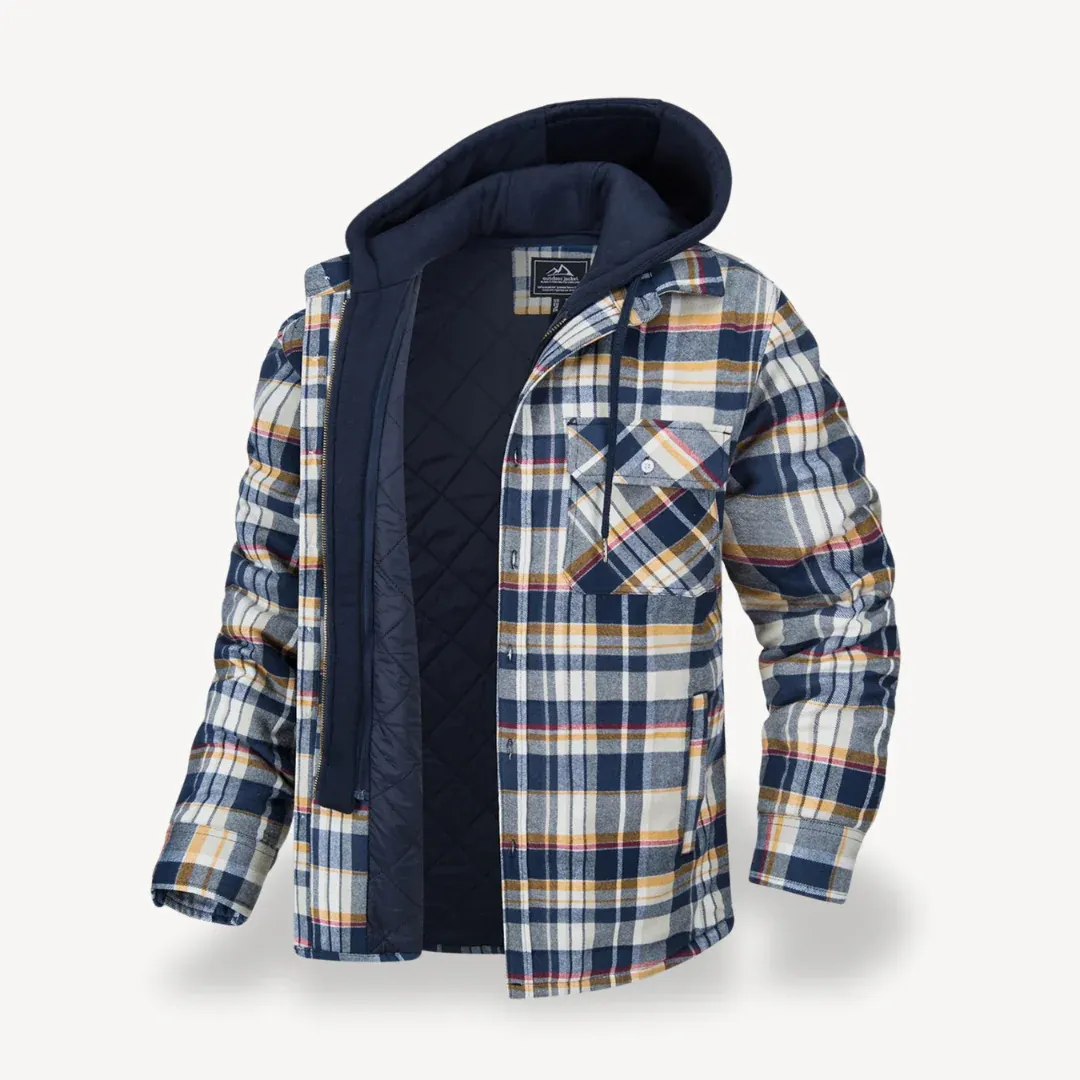 Men's Flannel Hooded Padded Jacket | Verlinn
