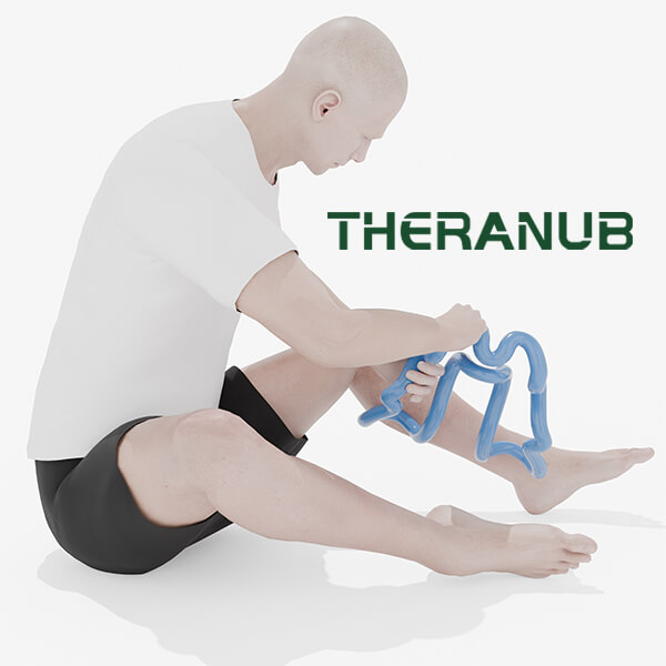 massage calf with the hoop for tight glute