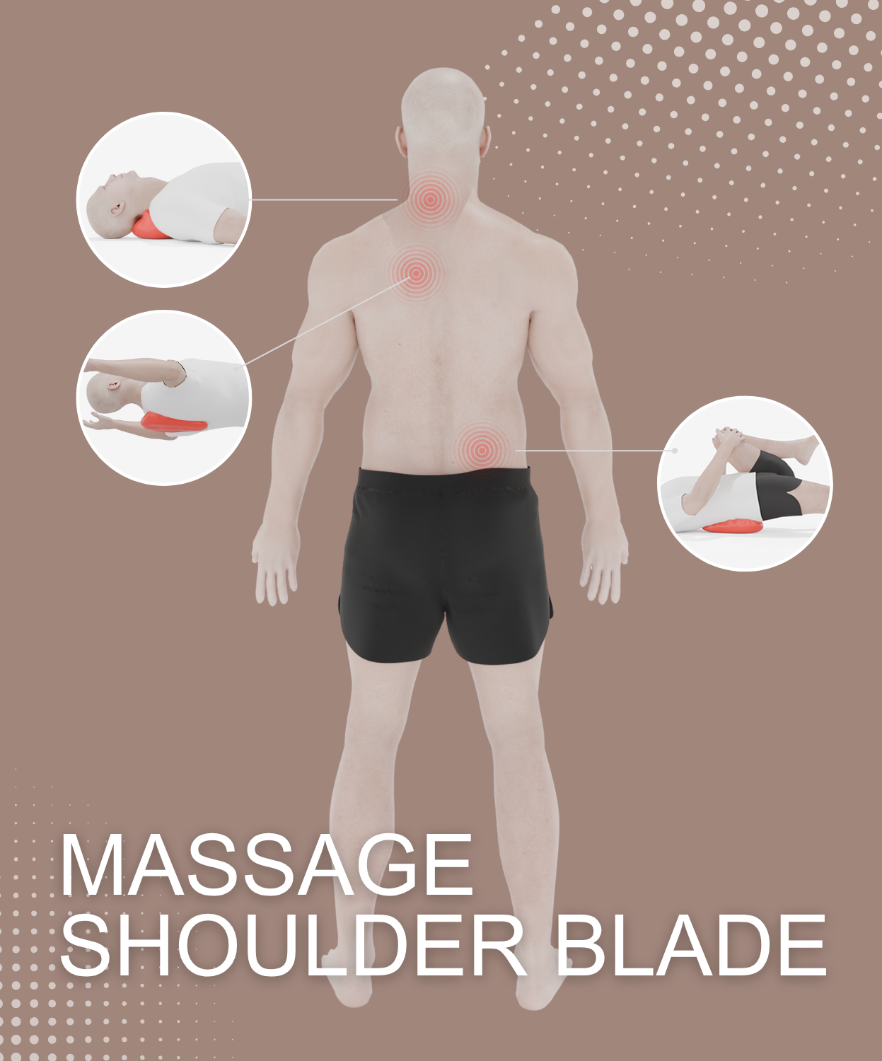 THERANUB Wedge massage tool – Relieves tension in trapezius, shoulder blades, upper & lower back