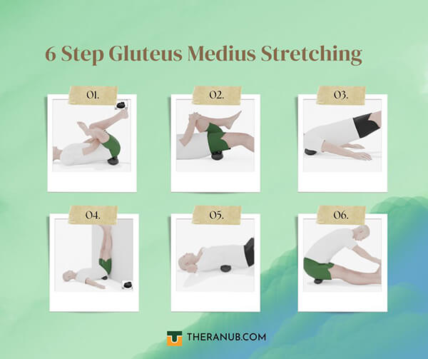 6 step gluteus medius stretching