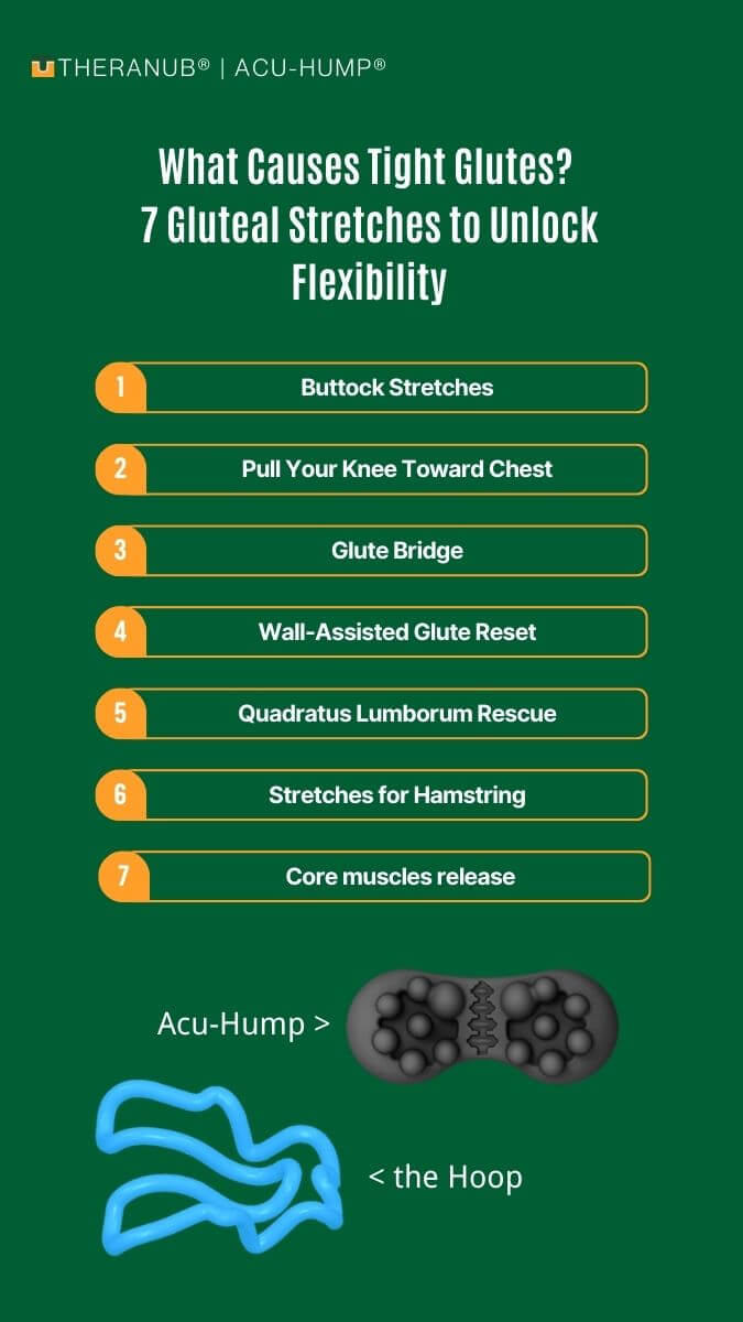 7 gluteal stretches with the trigger points massage tools