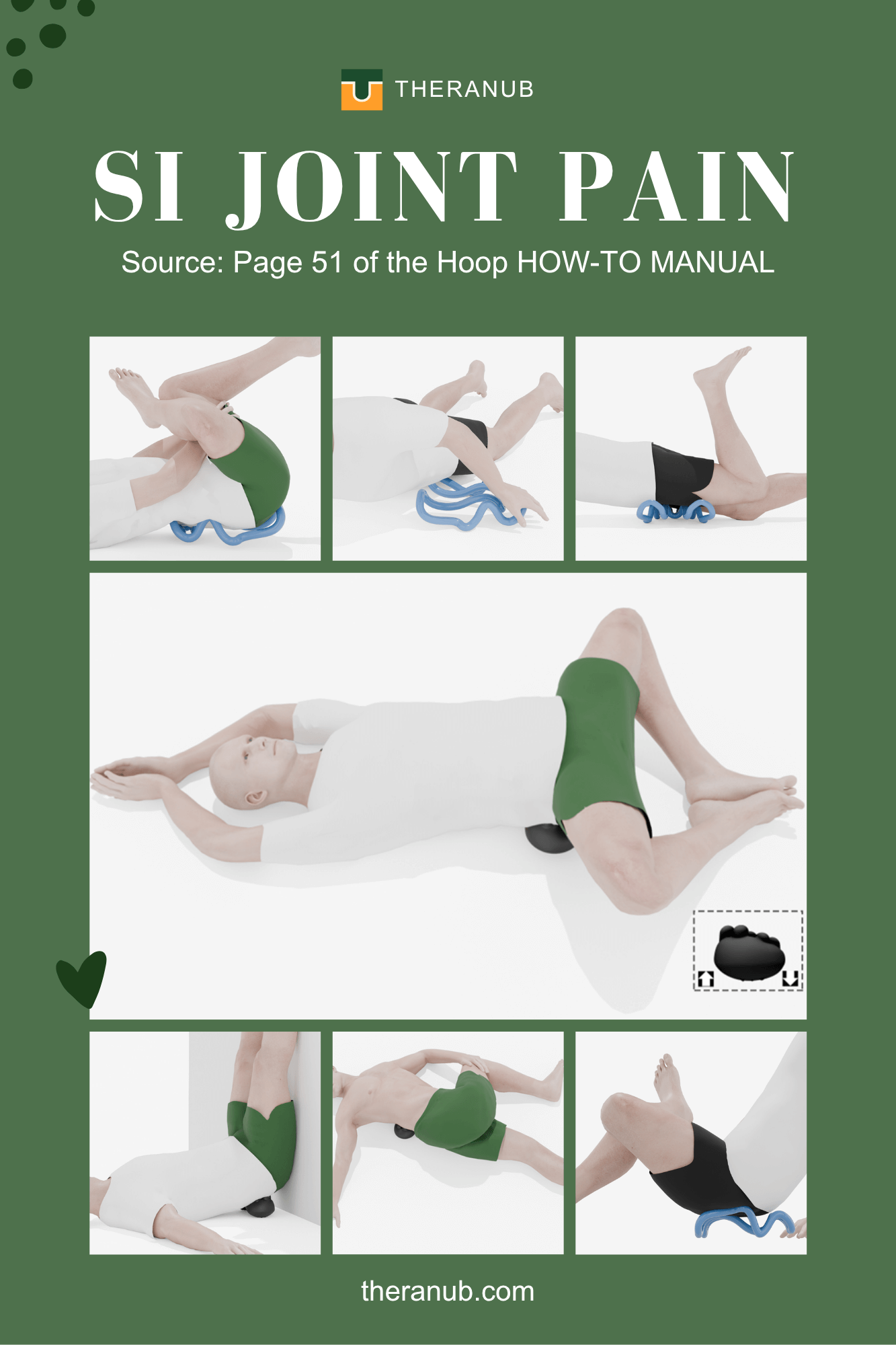 7 steps stretching exercises for si joint pain relief with the acuhump and theranub the hoop