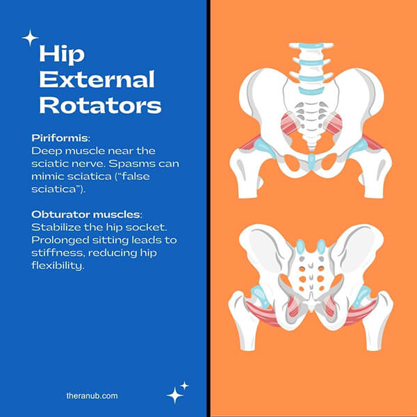 Hip External Rotators hip muscles chart
