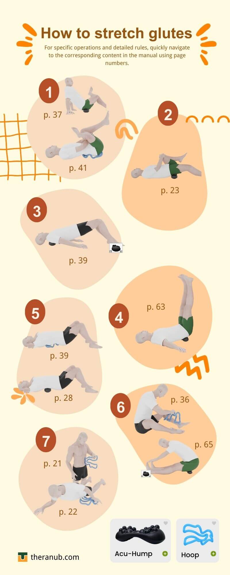 7-step deep glute stretch