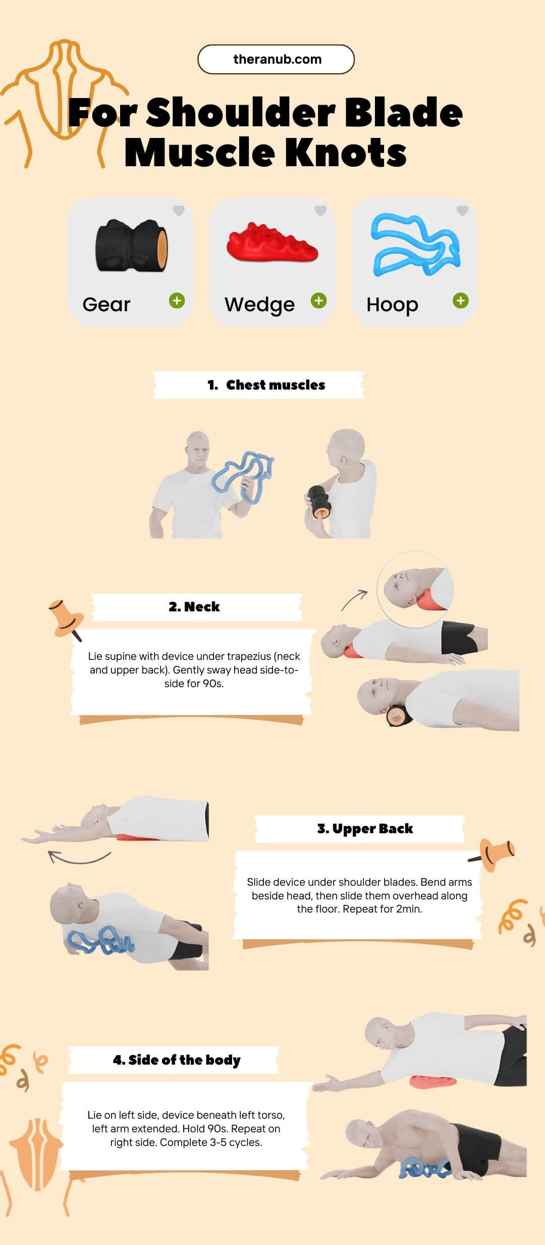 pain in right left shoulder blade or sore between them pain relief 4 steps