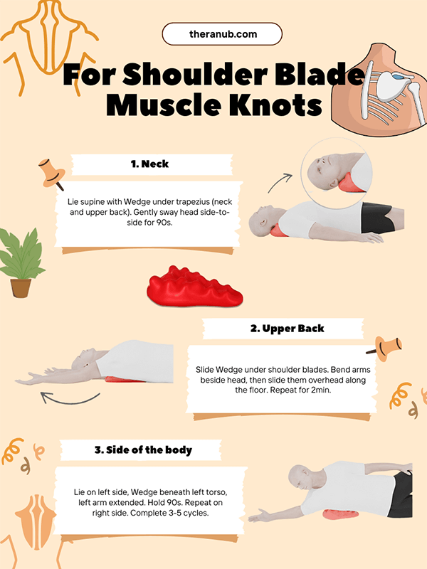 shoulder blade muscle knots with  the wedge
