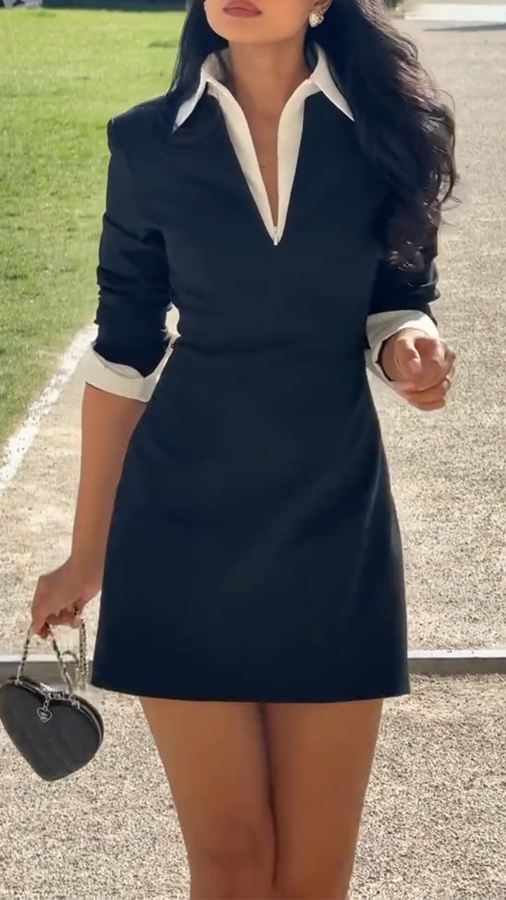 Ladies' Lapel Temperament Commuting Dress