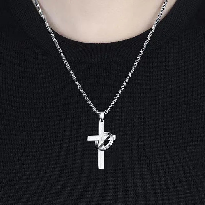 Collar alianza de Fe - Cruz con padre nuestro en español - (Promoción limitada: Paga 1 lleva 2)