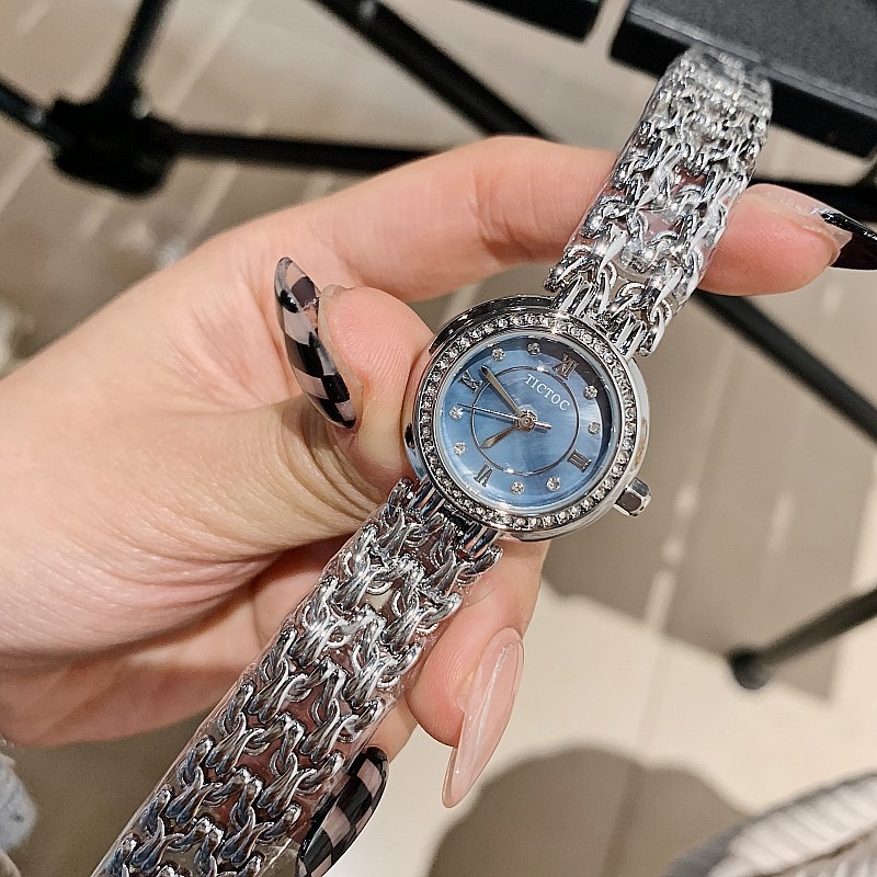 Reloj de pulsera femenino con diamantes, tiempo deslumbrante de ensueño✨ y lujo ligero.