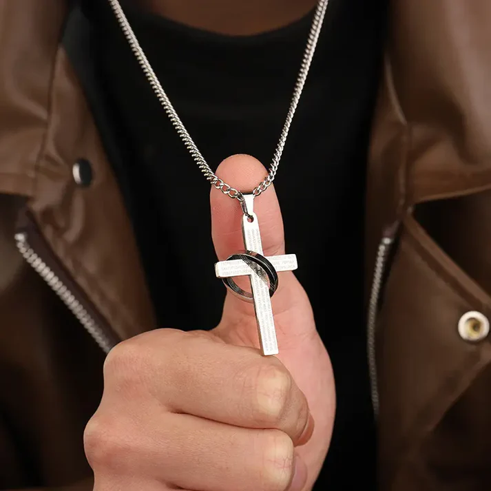 Collar alianza de Fe - Cruz con padre nuestro en español - (Promoción limitada: Paga 1 lleva 2)