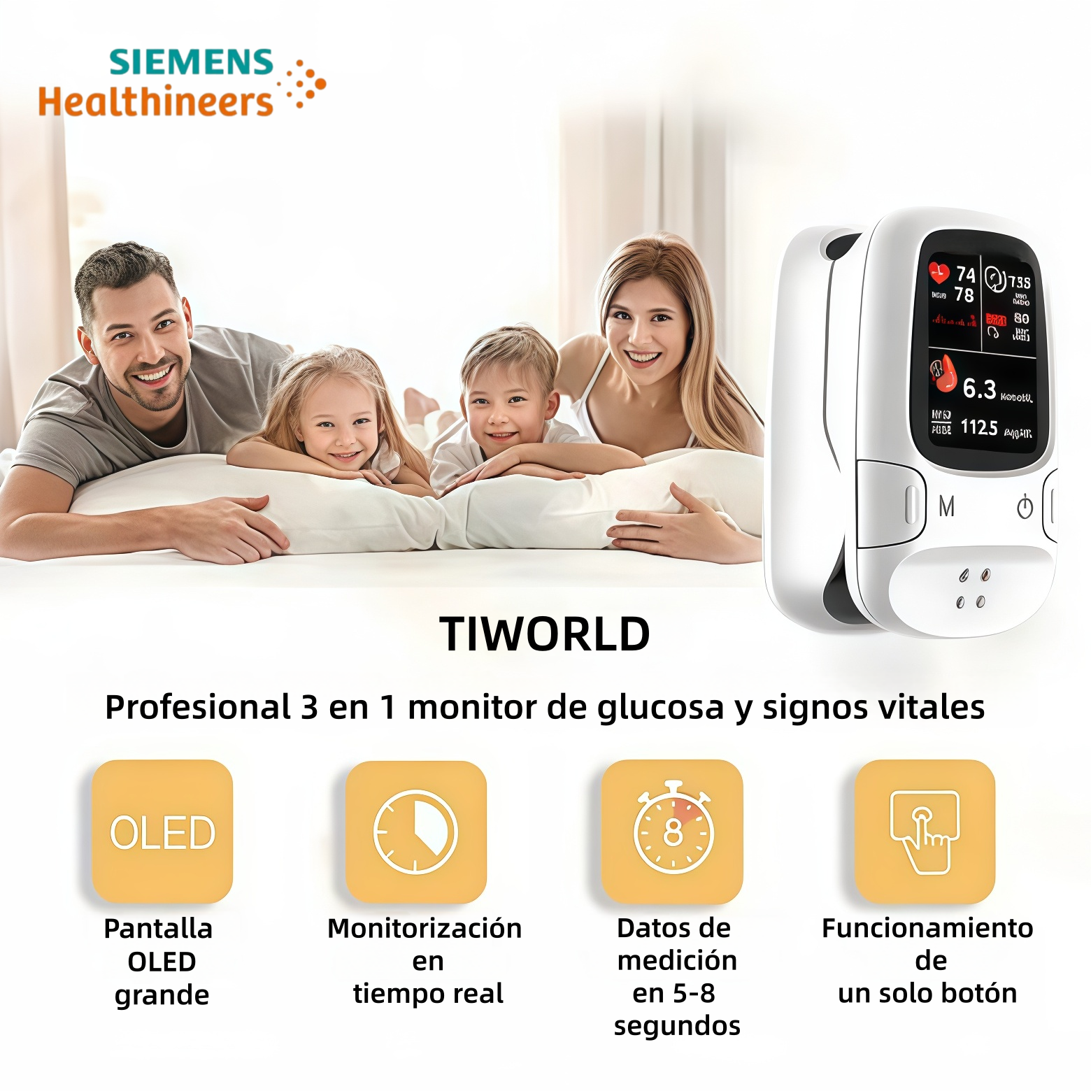 Siemens Healthineers presenta su nuevo medidor de glucosa en sangre inteligente, no invasivo y fabricado en EE. UU.